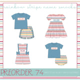 PO74 Rainbow Stripe Name Smock