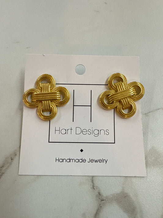 HD Gold Stud Clover Earrings