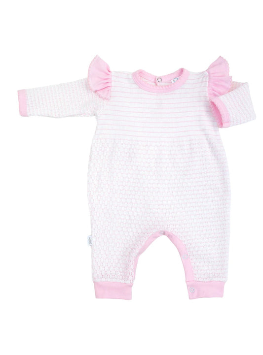 PATY Knit Gown Pink & White