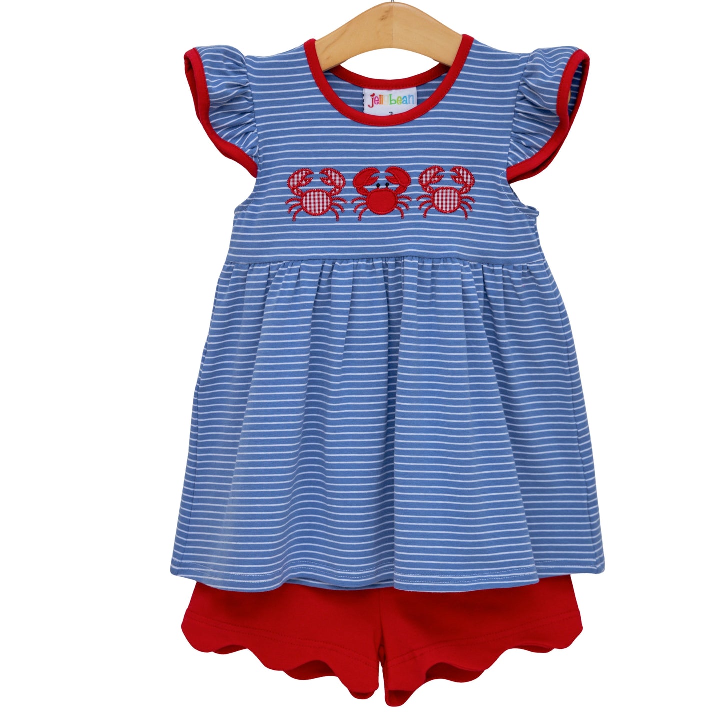 Jellybean Summer - Coastal Crab Scallop Short Set