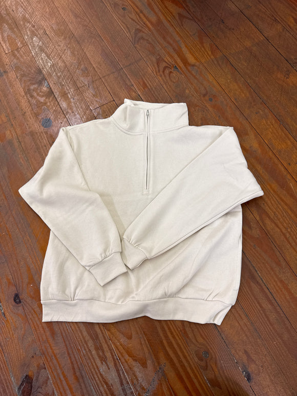 Mock neck fleece (beige)