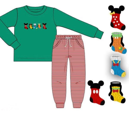 PO92 French Knot Stockings & Ornaments Jogger Set