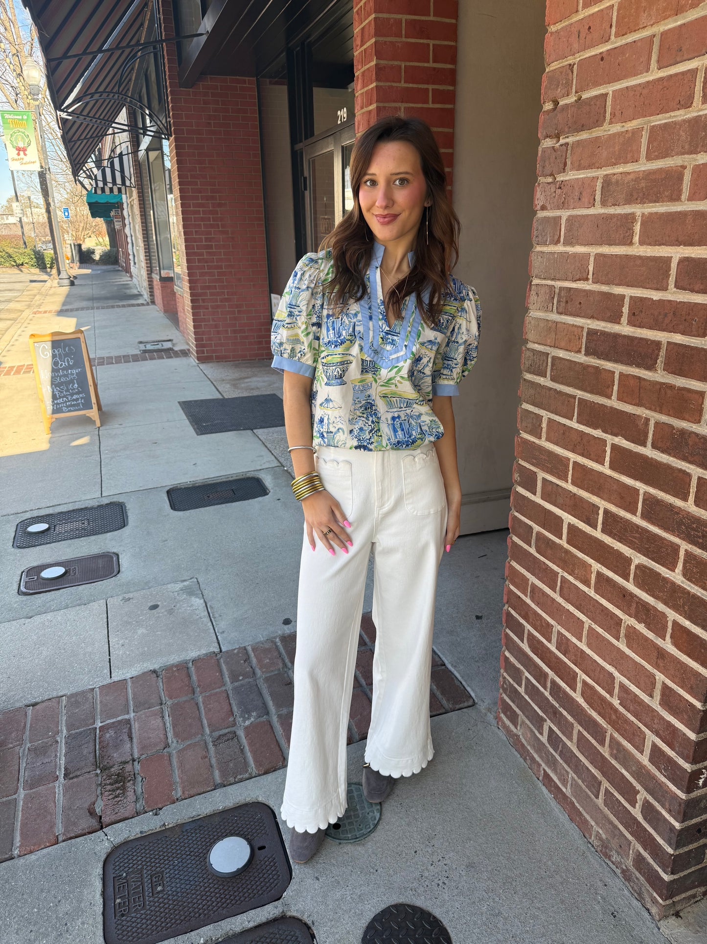 PLUS BLUE GARDEN BLOUSE