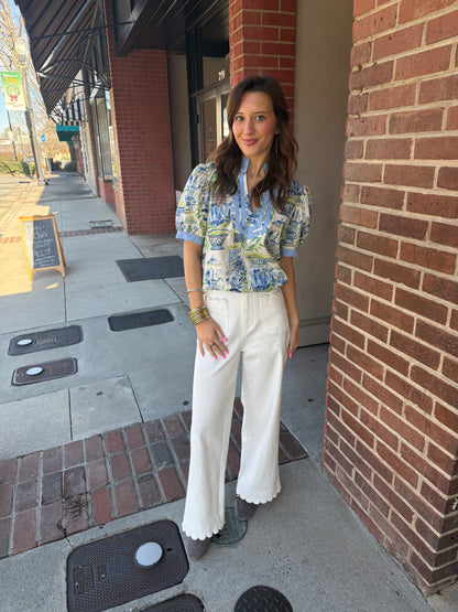 PLUS BLUE GARDEN BLOUSE