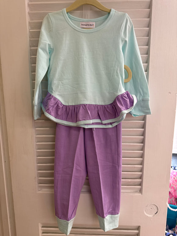 Purple/Mint Jogger Set