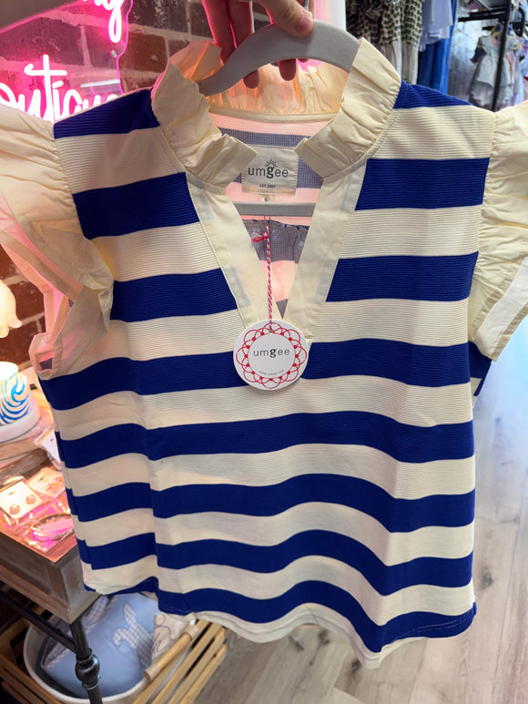 Royal Blue Stripe Knit Top