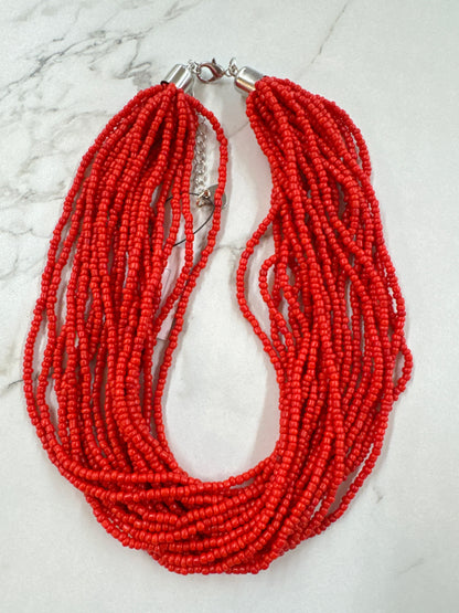 HD BLUE BEAD MULTI STRAND NECKLACE