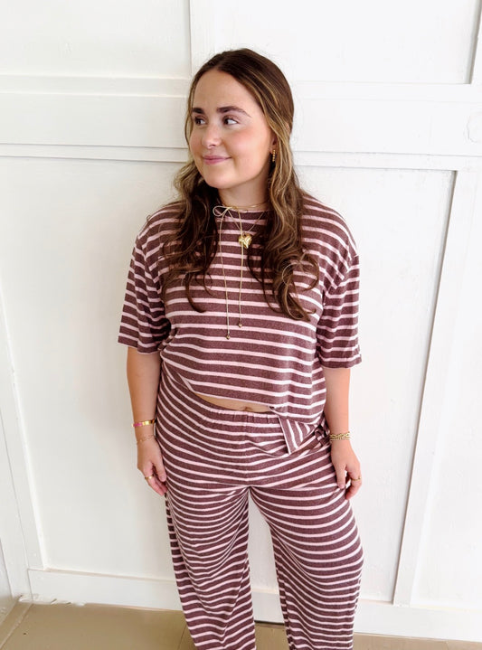 Railey Striped Fuzzy Pants