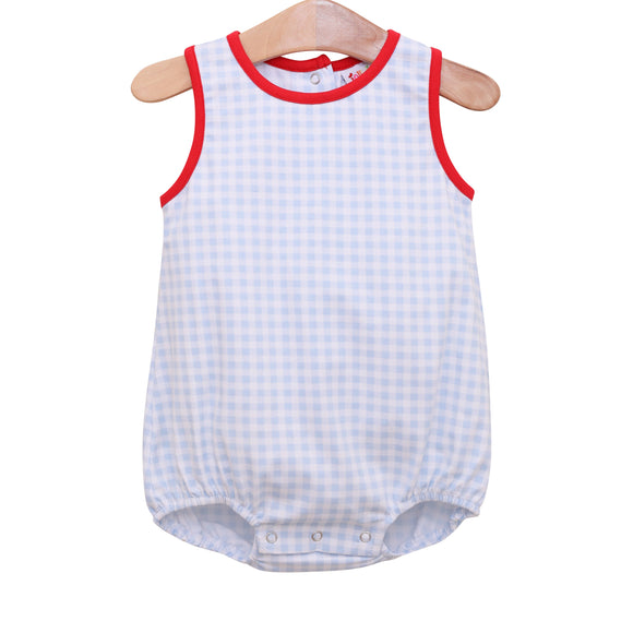 JELLYBEAN SUMMER: Blue Gingham & Red BOY Bubble