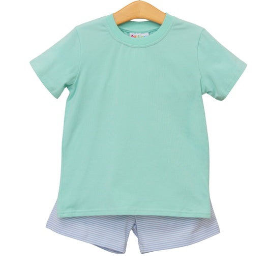 Jellybean Summer - Drew Short Set Mint & Light Blue