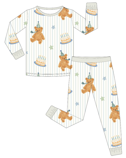 Blue Birthday Bear Bamboo
