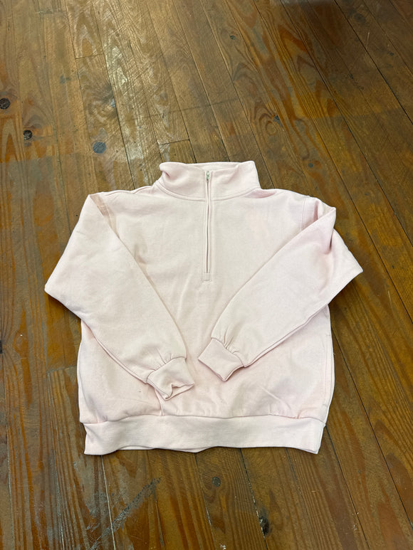 Mock neck fleece (baby pink)