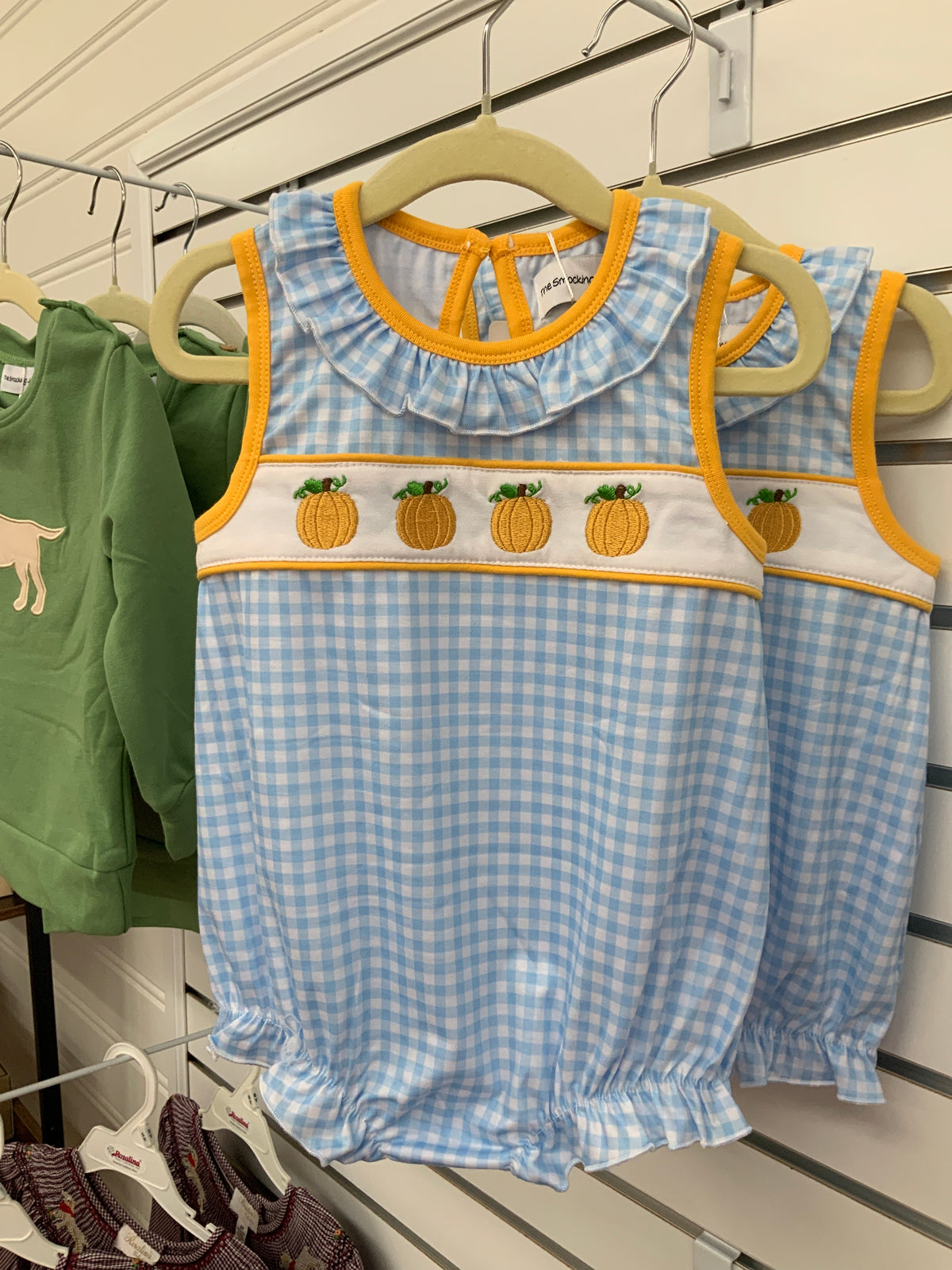Blue Gingham Pumpkins
