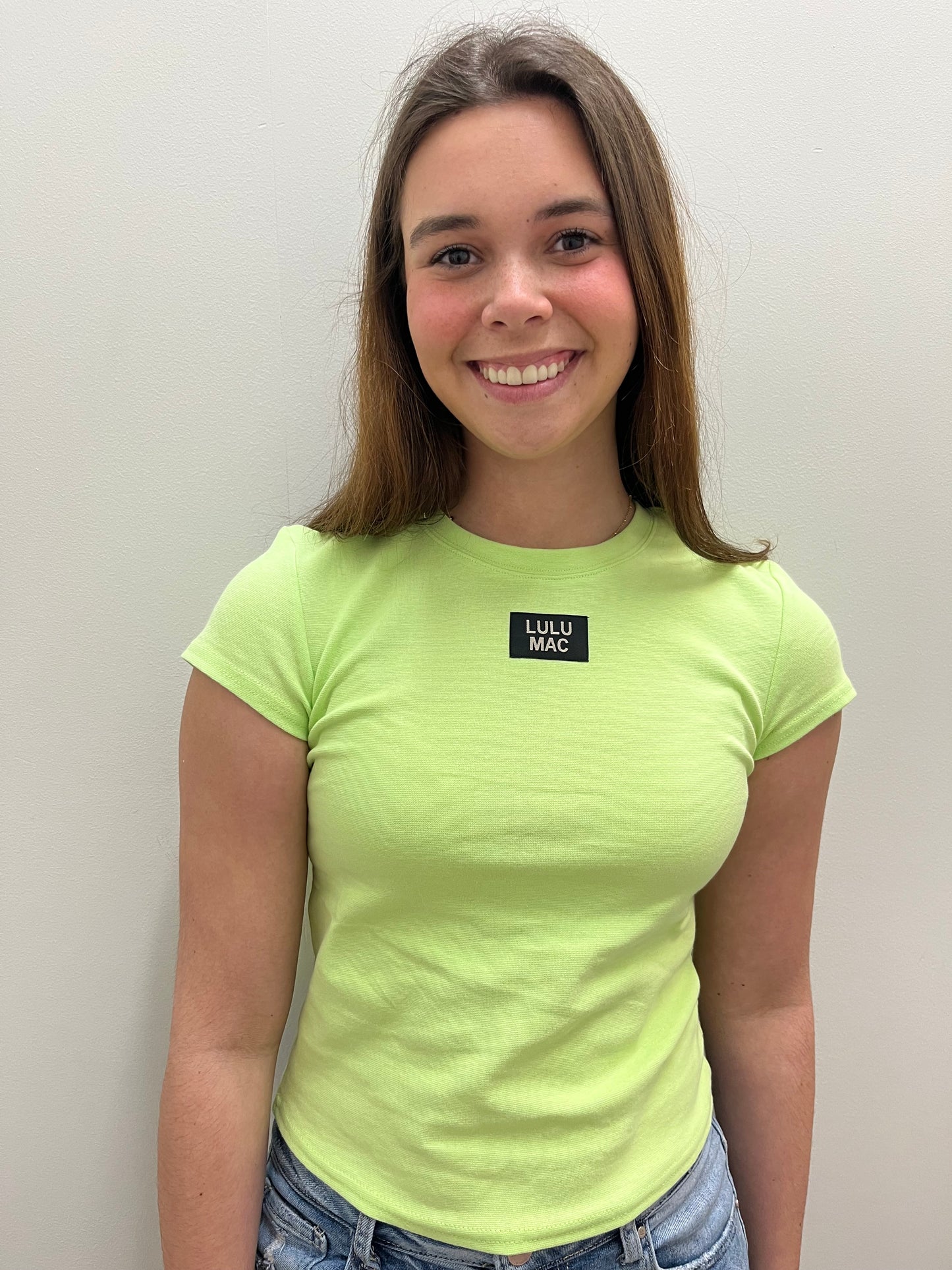 LM-BABY DOLL TOP-LIME GREEN