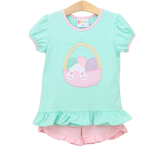 Easter Basket Ruffle Short Set