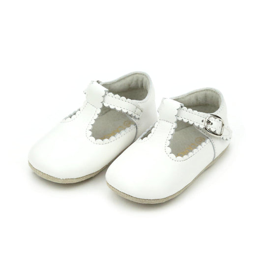 Elodie Girls Scalloped T-Strap Mary Jane Crib Shoe