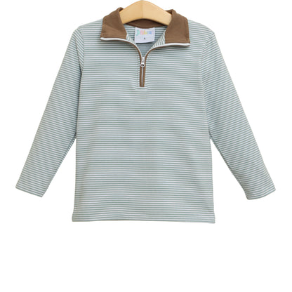 Jellybean Fall - Evan Pullover Dusty Sage Stripe