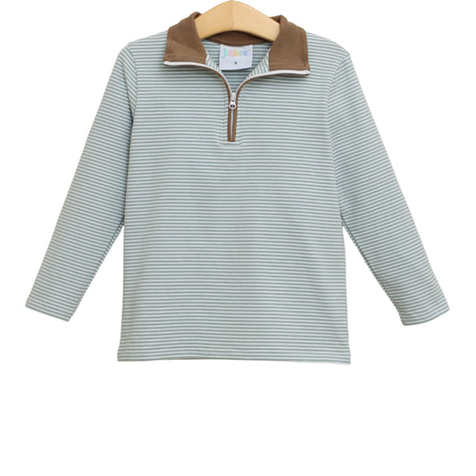 Jellybean Fall - Evan Pullover Dusty Sage Stripe