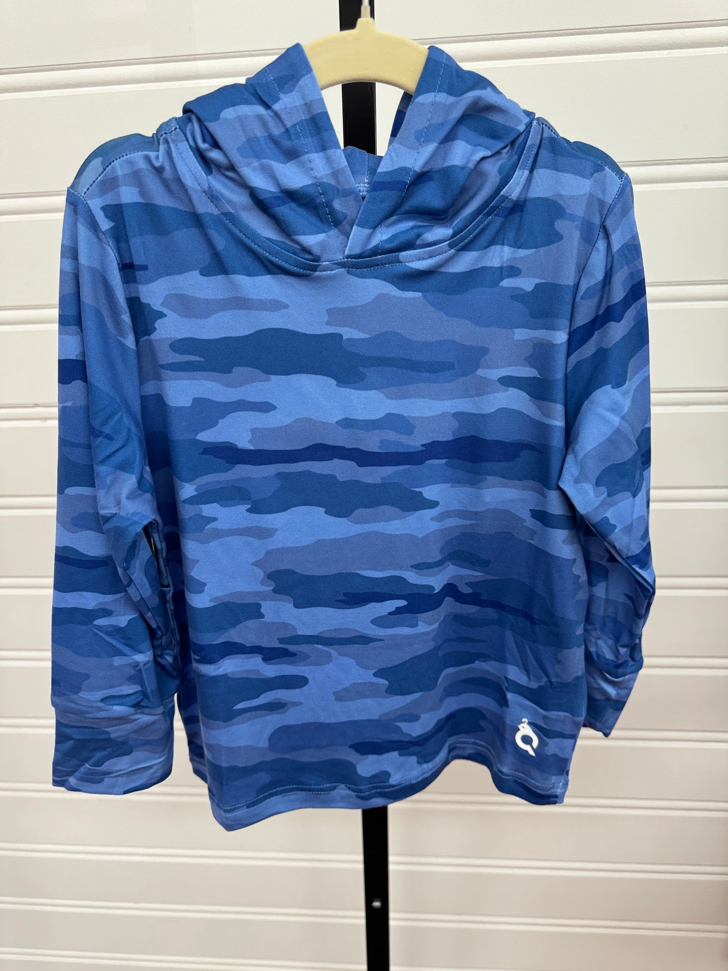 Blue Quail Classic Camo Blue Lightweight Performance Hoodie