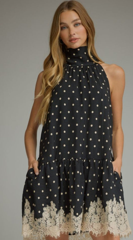 Polka-Dot Lace Dress