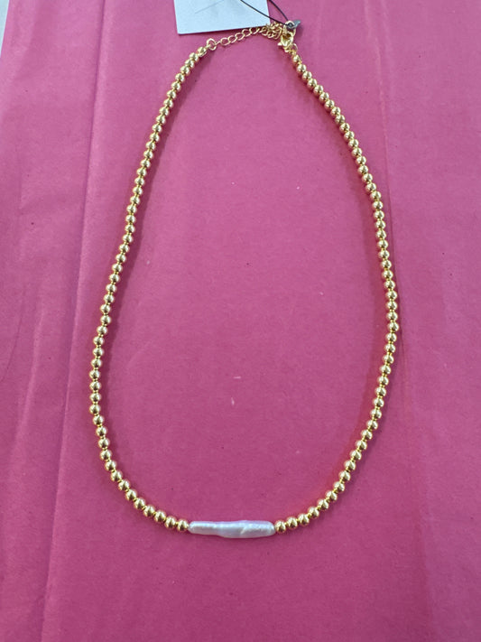 Hart Designs Long Pearl & Gold Necklace
