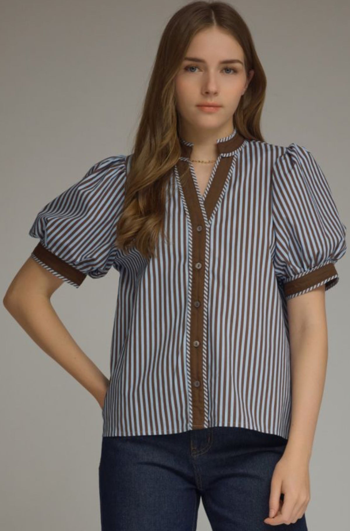 Stripe Button Up Plus