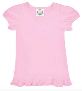 Cotton candy pink ruffle shirt