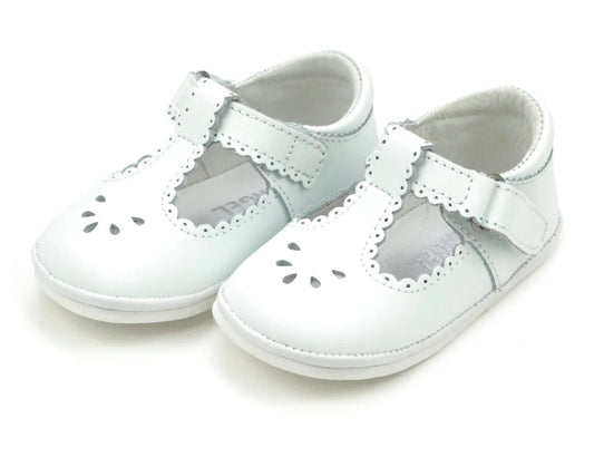 White Dottie Scalloped Mary Jane
