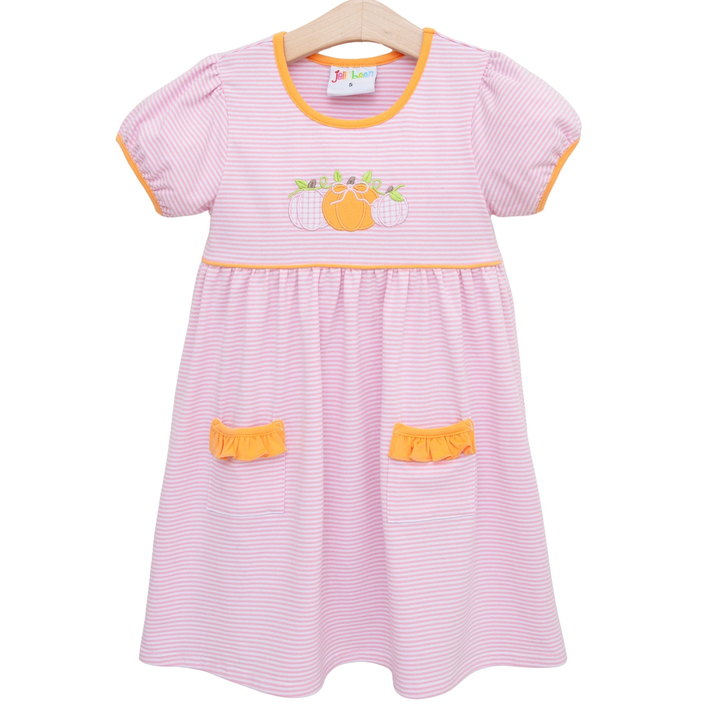 Harvest Trio Ruffle Pocket Dress *JELLYBEAN PUMPKIN PREORDER*