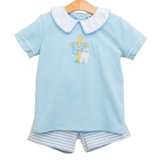 He Is Risen Collared Short Set