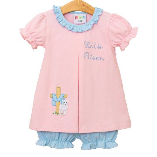 He Is Risen Pleat Bloomer Set