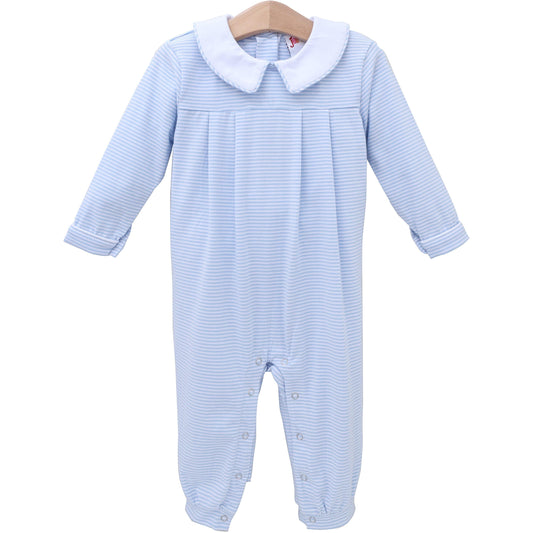 Jellybean Fall - Henry Romper Light Blue Stripe