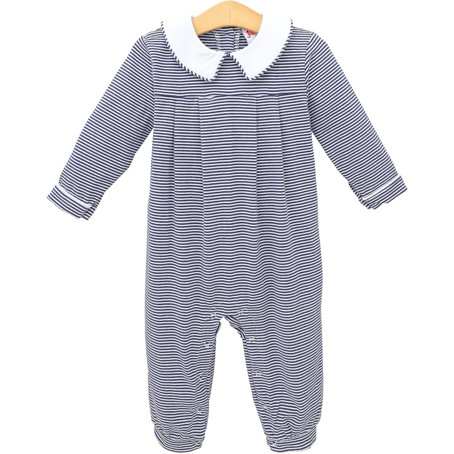 Jellybean Fall - Henry Romper Navy Stripe