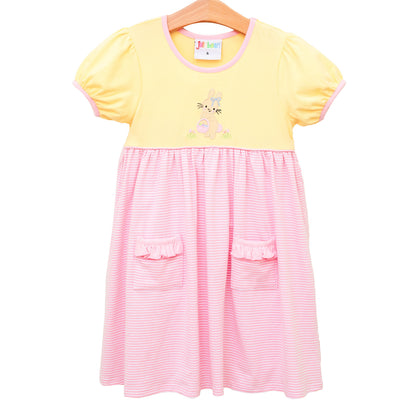 Hoppin' Down The Bunny Trail Ruffle Pocket Dress