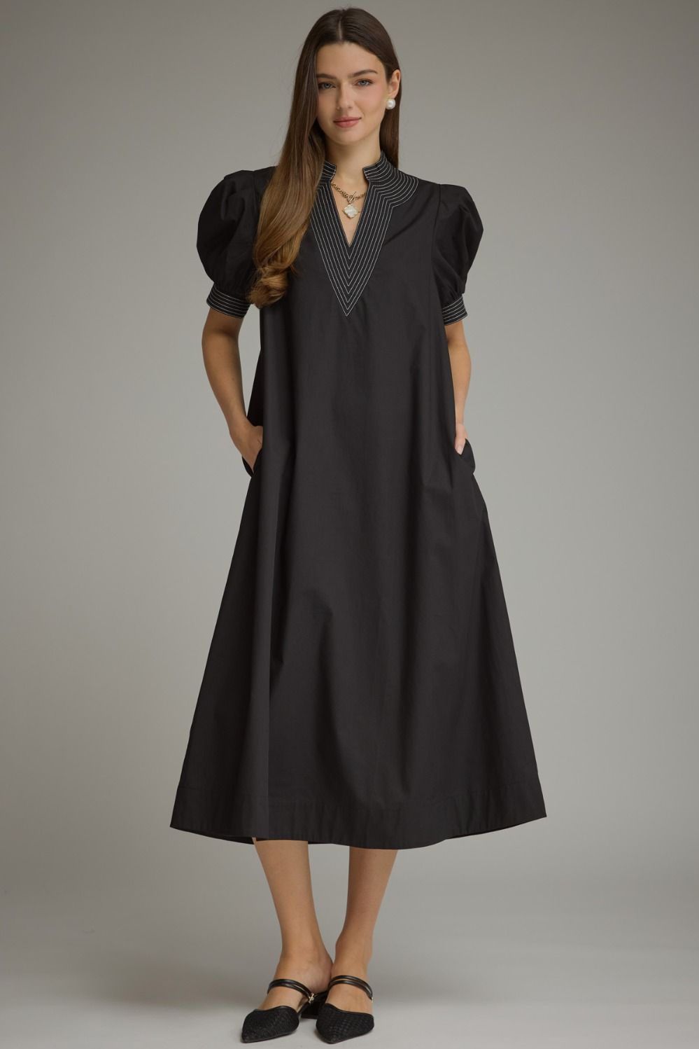 Black Puff Sleeve Dress