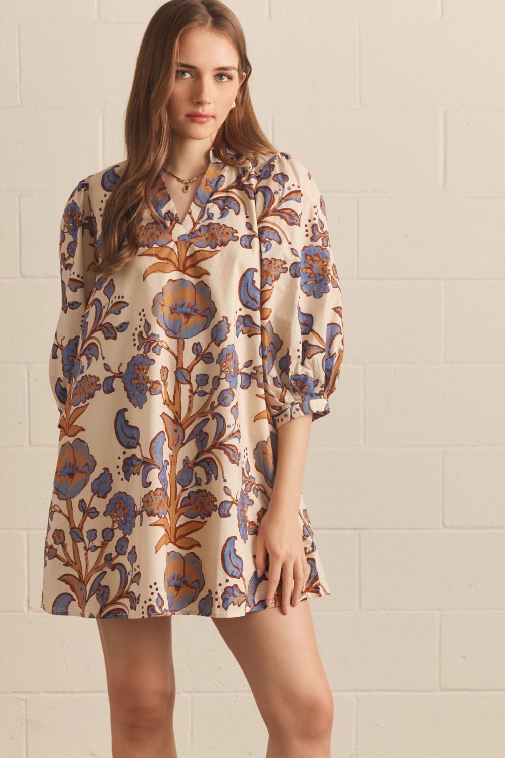 Ecru Patterned Dress