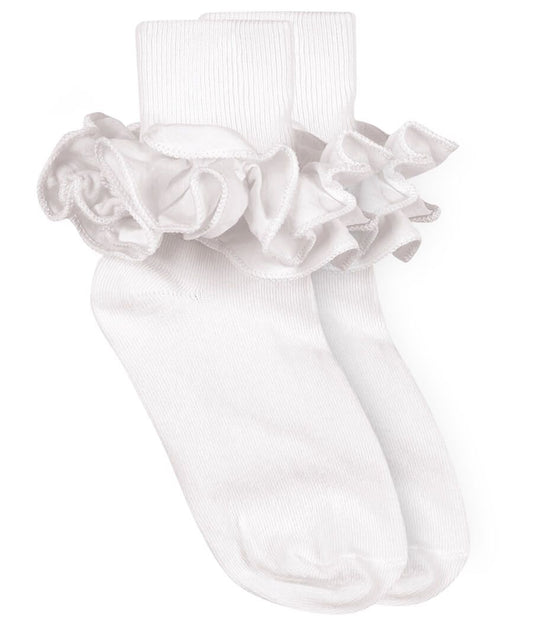 Misty Ruffle Lace Turn Cuff Socks 1 Pair