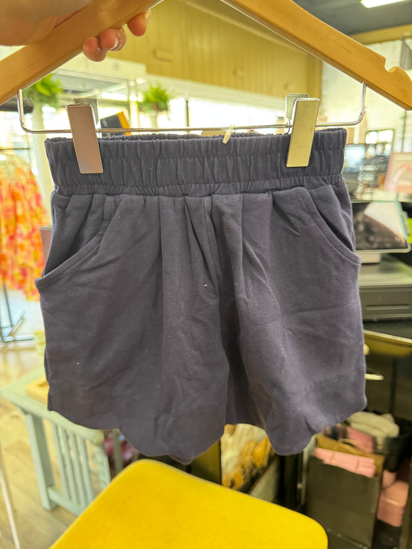 Navy Scallop Shorts