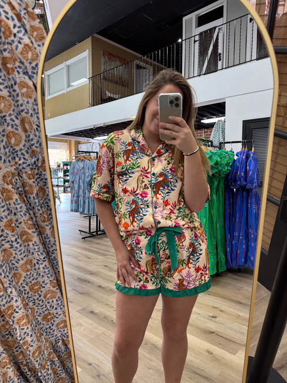 Jungle Oasis Ruffle Pajama Set