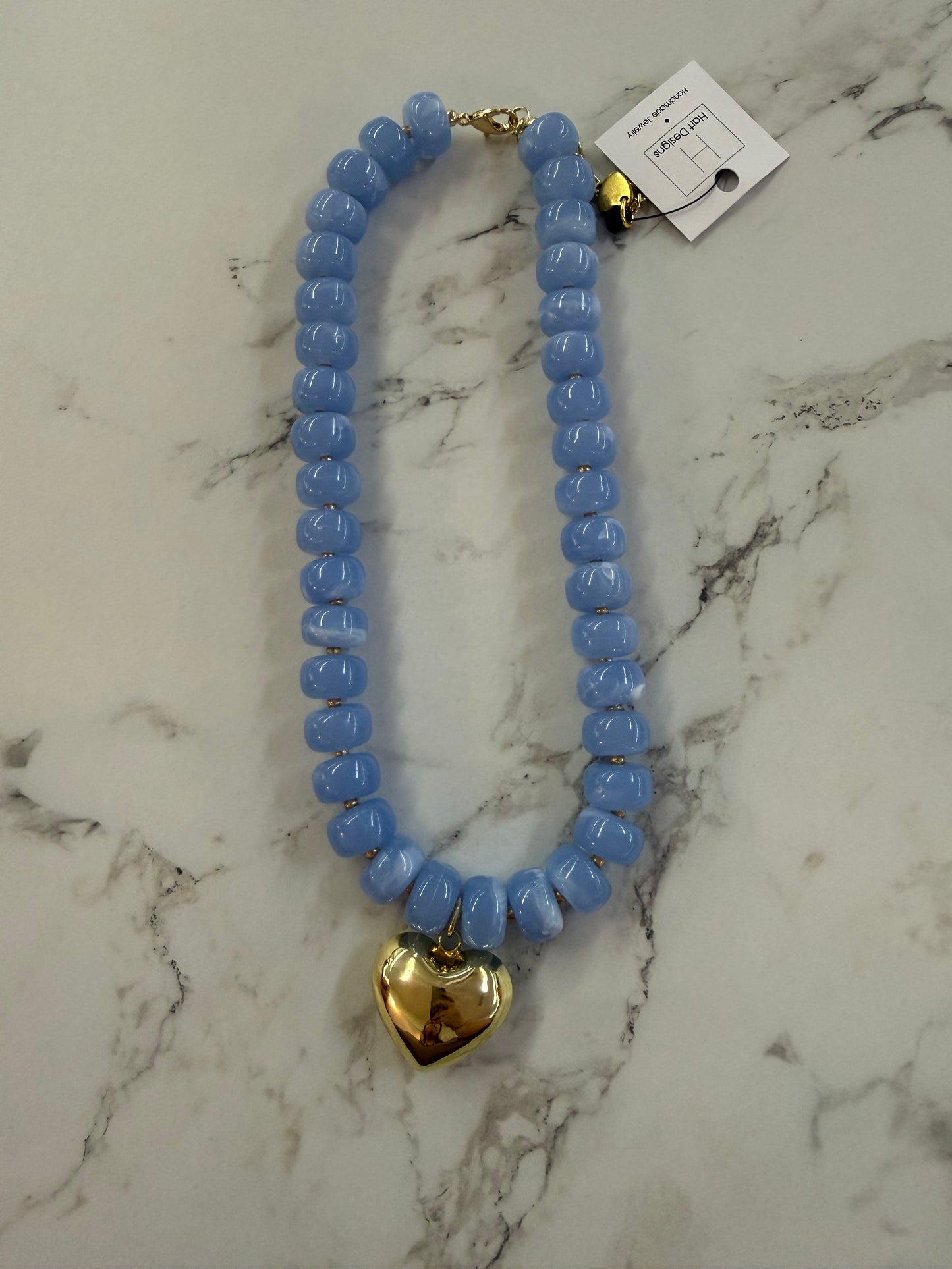 HD BLUE HEART NECKLACE