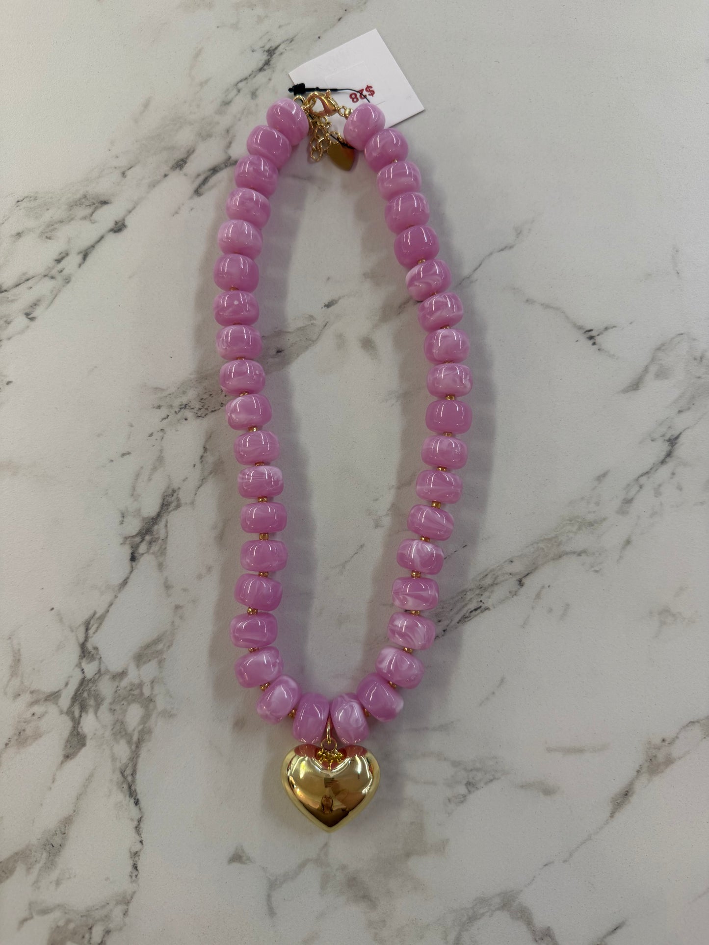 HD PINK HEART NECKLACE