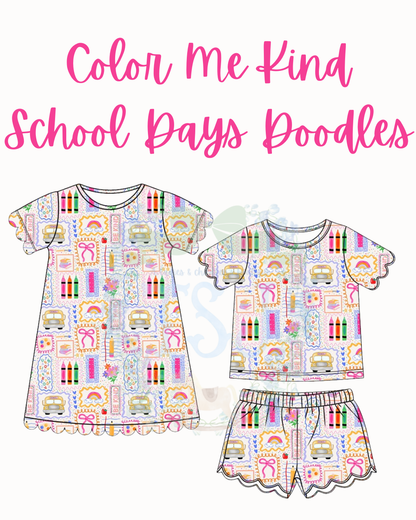 Color Me Kind School Days Doodles