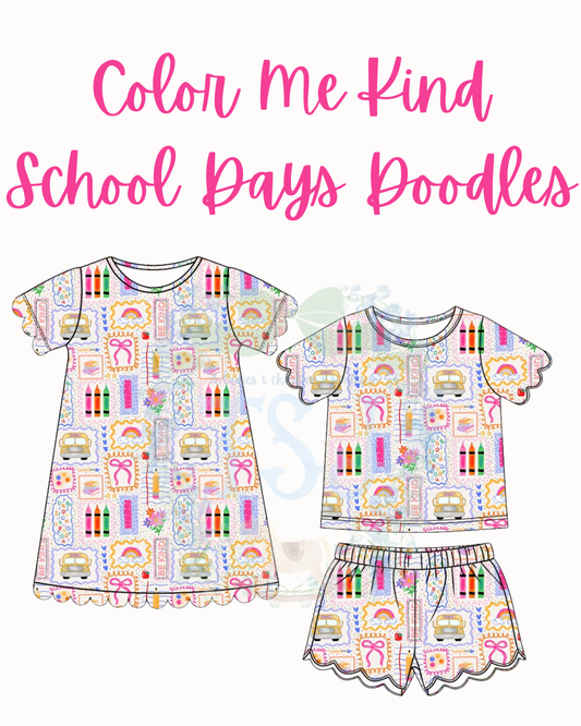 Color Me Kind School Days Doodles