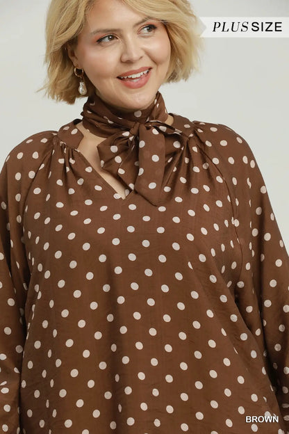 Brown Polka Dot Blouse