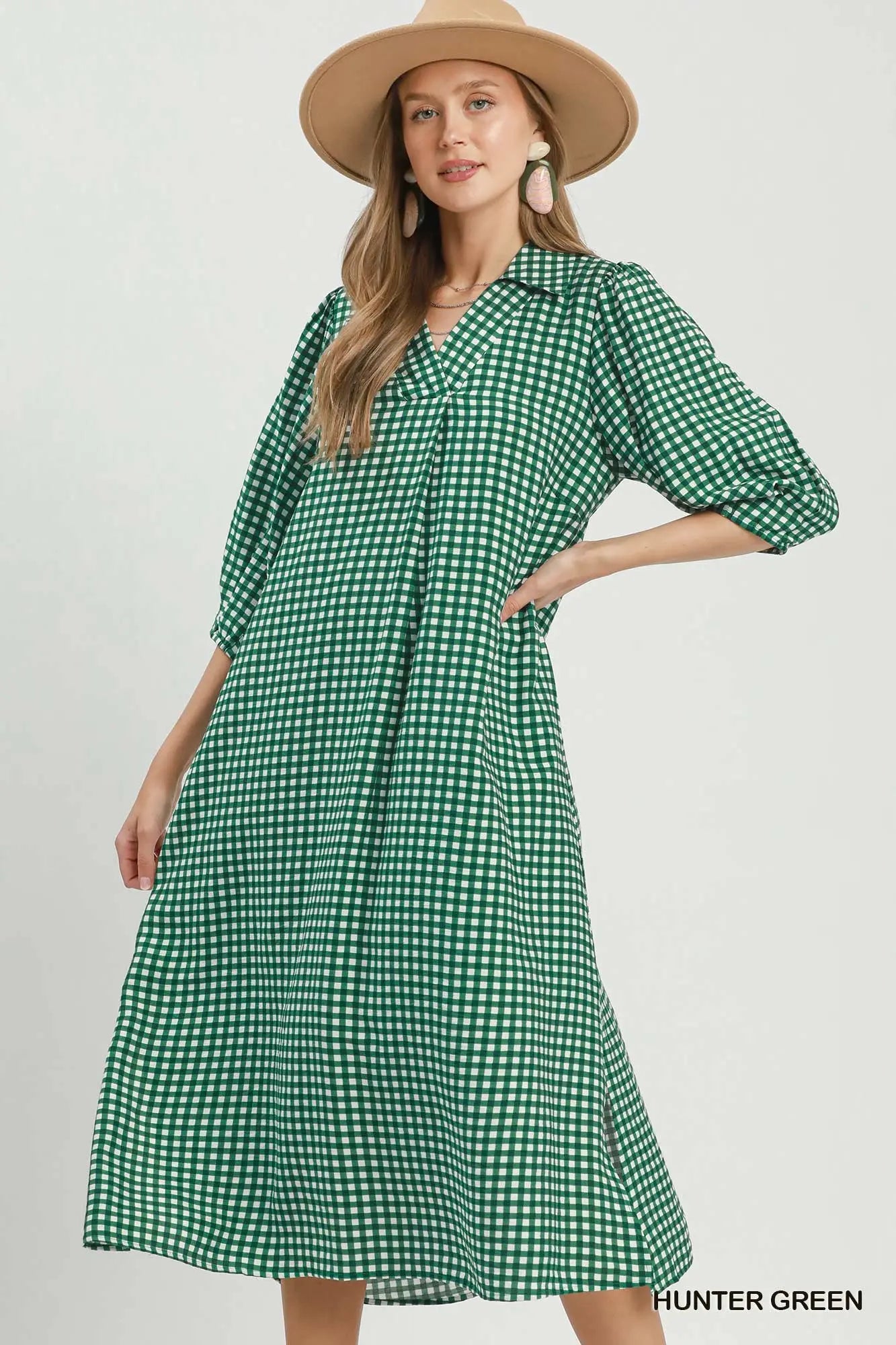 Hunter Green Gingham Dress