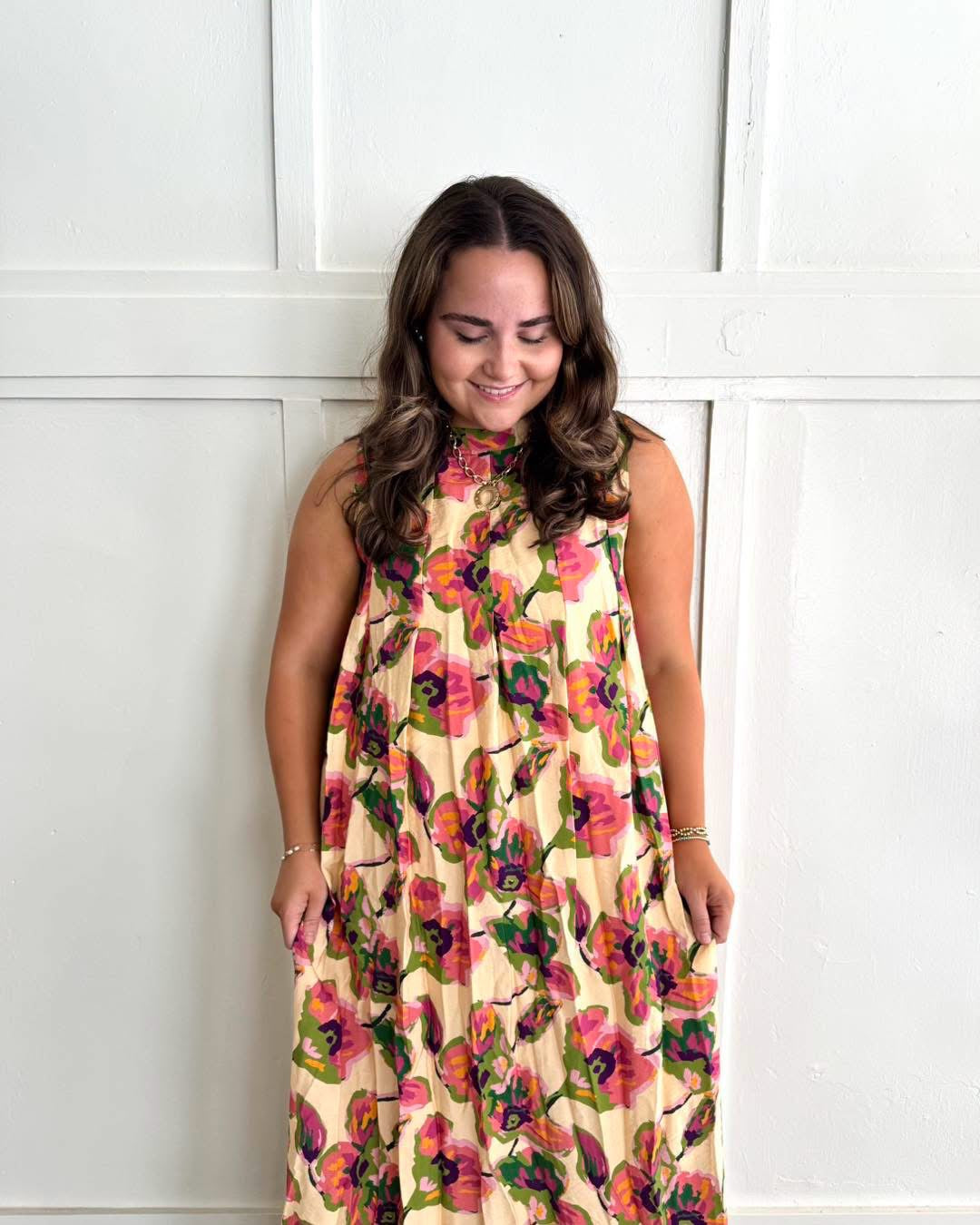 Blush Bloom Tank Maxi Dress