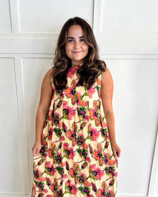 Blush Bloom Tank Maxi Dress