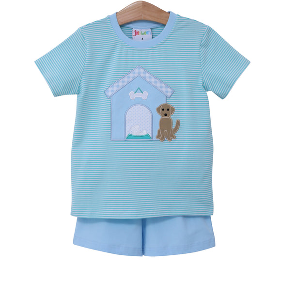 JELLYBEAN SUMMER: Dog House Applique Short Set (BOY)