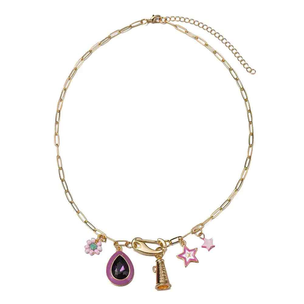 Kids Gold Paperclip Chain Necklace with Megaphone,