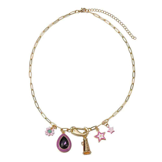 Kids Gold Paperclip Chain Necklace with Megaphone,
